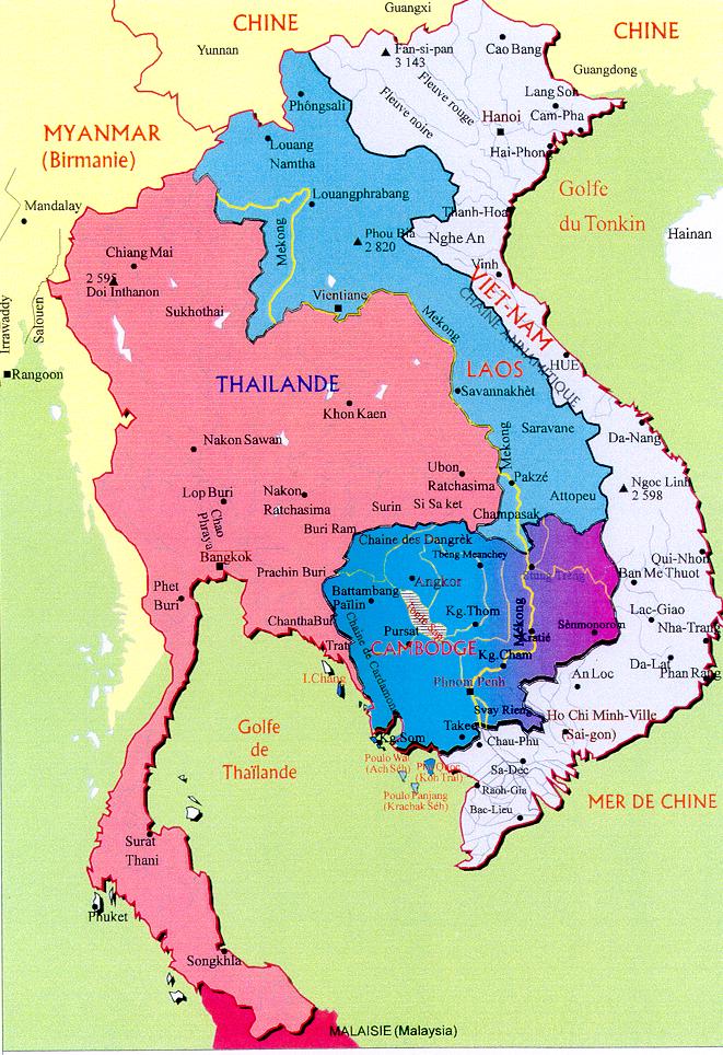 Plan du Cambodge - Carte touristique